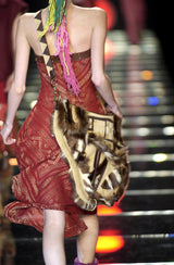 Sexy Fall 2002 Christian Dior by John Galliano Look 23 in Black Strapless Silk w Buckle Details