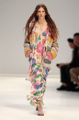 Prettiest Spring 2019 Etro by Veronica Etro Oversized Floral Print Bias Cut Silk Chiffon Spiral Dress