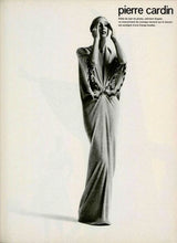 Incredible 1978 Pierre Cardin Haute Couture Soft Taupe Silk Cape Dress w Rhinestone Detailing