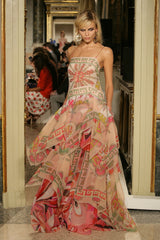 Spectacular Spring 2012 Emilio Pucci by Peter Dundas Runway Look 14 Pink Print Dress w Multi Layered Skirt