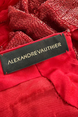 Phenomenal Fall 2011 Alexandre Vauthier Haute Couture Runway Look Hand Beaded Red Silk Chiffon Dress