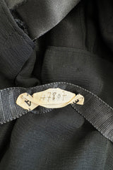 Extraordinary Winter 1954 Cristobal Balenciaga Haute Couture Strapless Black Silk Dress w Lace Bodice
