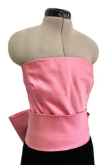 Gorgeous & Chic Fall 1984 Givenchy by Hubery de Givenchy Haute Couture Strapless Pink Silk & Black Velvet Dress