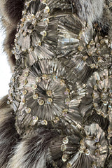 Incredible Fall 2001 Chloe by Stella McCartney Faux Fur Runway Look 1 Coat w Bead & Crsytal Detail