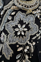 Extraordinary 2015 Roberto Cavalli Runway Feather & Net Dress w Bead & Sequin Detailing