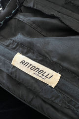 Incredible 1950s Maria Antonelli Roma Rare Alta Moda Couture Velvet Beaded Strapless Dress