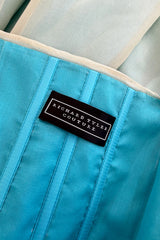 Superb Fall 2005 Richard Tyler Version of Runway Strapless Pale Blue & Ivory Silk Organza Dress