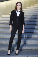 Fall 2015 Chanel by Karl Lagerfeld Brasserie Gabrielle Runway Look 89 Black Tweed Jacket