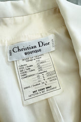 Chic Spring 1993 or 1996 Christian Dior by Gianfranco Ferre Numbered White Tux Pant Suit
