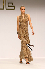 Gorgeos Spring 2007 Jean Louis Scherrer by Stephane Rolland Leopard Print Silk Chiffon Dress