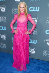 Spring 2018 Valentino by Pierpaolo Piccioli Pink Silk Organza Dress w Rhinestones & Metallic Silver Appliques