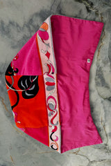 Documented Spring 1968 Emilio Pucci Pink Floral Screened Hooded Terrycloth Beach Cover Up or Dress