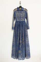 Phenomenal Fall 2013 Valentino by by Maria Grazia Chiuri & Pierpaolo Piccioli Runway Look 54 Dusty Blue Lace Dress