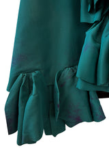 Fall 1988 Yves Saint Laurent Haute Couture Runway Look 79 Strapless Dress w Bows & Matching Cape