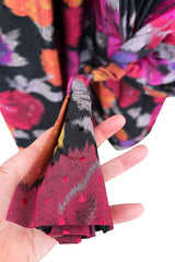 Stunning c 1990 Geoffrey Beene Strapless Sequin Bodice & Floral Silk Taffeta Dress w Shawl