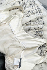 Fall 2003 Alexander McQueen 'Scanners" Runway Look 55 Silk Dress w Silver Sequins & Hand Embroidery