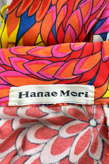 Fabulous 1970s Hanae Mori Bright Floral Print Jersey Pant & Top Set w Beading