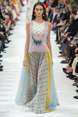 Amazing Spring 2018 Valentino by Pierpaolo Piccioli Runway Look 64 Lace, Silk & Velvet Halter Dress Set