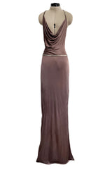 Gucci 2010-11 Deep Mauve Backless Jersey Dress