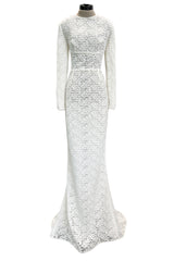 Spectacular 2014 Stella McCartney 'Renee' Red Carpert Documented White Lace Dress w Low Open Cut Out Back