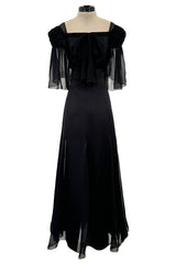 Prettiest Fall 2009 Chanel by Karl Lagerfeld Runway Look 55 Black Silk & Chiffon Dress