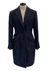 Fabulous 2004 Cruise Christian Dior by John Galliano Deep Blue Lace Jacket Mini Dress