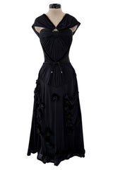 Fall 2005 Christian Dior by John Galliano Runway Look 51 Black Pleated Corset Dress