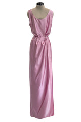 Prettiest Early 1990s Emanuel Ungaro Haute Couture Rose-Pink Silk Wrap Skirt & Tank Top Set Dress