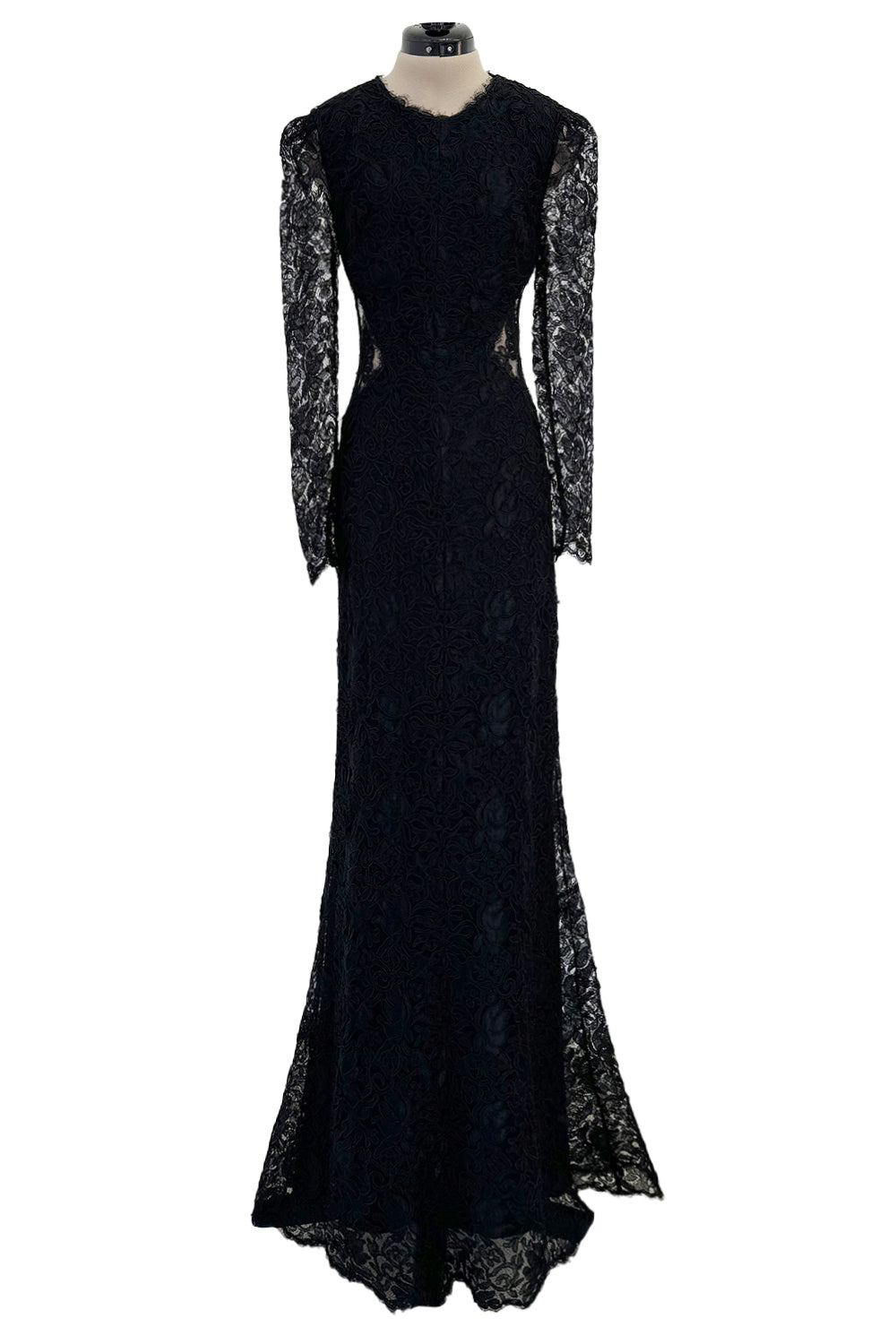 Fall 2017 Alexander McQueen by Saran Burton Black Lace Dress w See Thr –  Shrimpton Couture