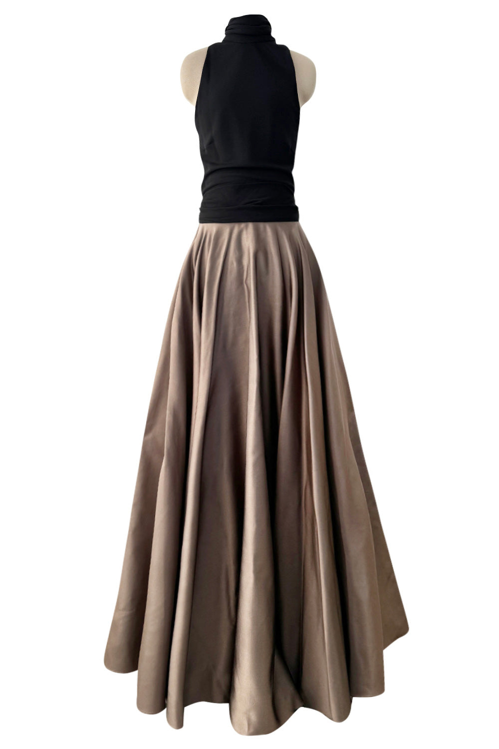 1970s One Shoulder Black Jersey John Anthony Dress