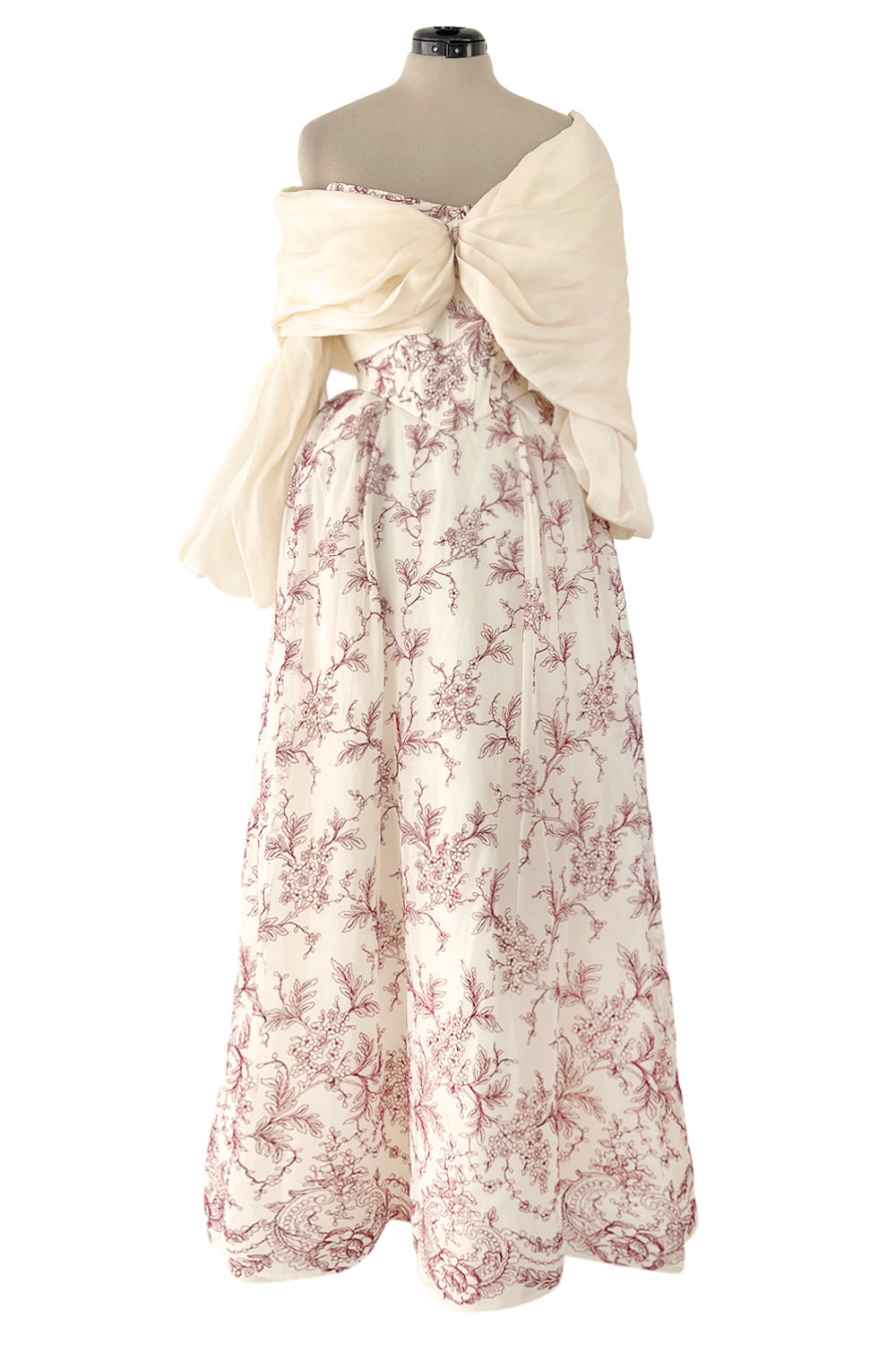 christian lacroix maxi dress Prettiest 2000s Christian Lacroix Embroidered Net Strapless Dress w Dr –  Shrimpton Couture