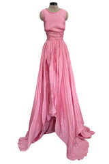 Gorgeous Pre-Fall 2012 Oscar de la Renta Runway Look 53 Soft Pink Silk Dress w Trained Skirt
