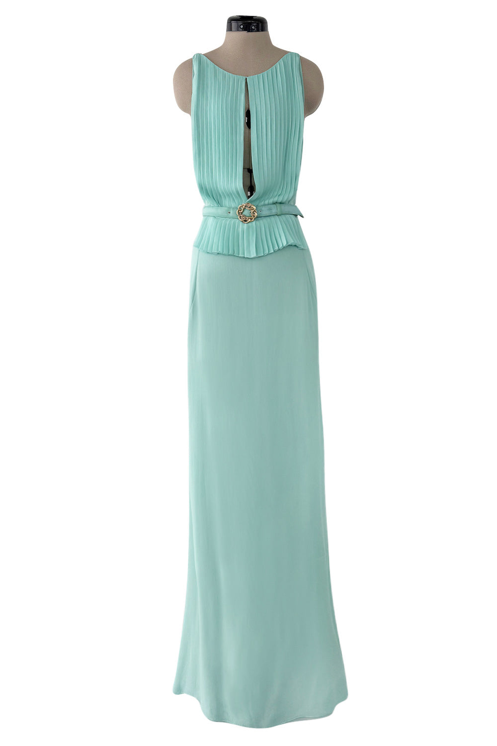 Stunning 2000s Valentino Roma Turquoise Silk Chiffon Dress W Front Sli Shrimpton Couture Stunning 2000s Valentino Roma Turquoise Silk Chiffon Dress W Front Sli Shrimpton Couture