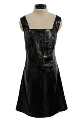 Fantastic Spring 1997 Versace Versus Black Iridescent 'Holographic' Dress as Seen on Fran Drescher