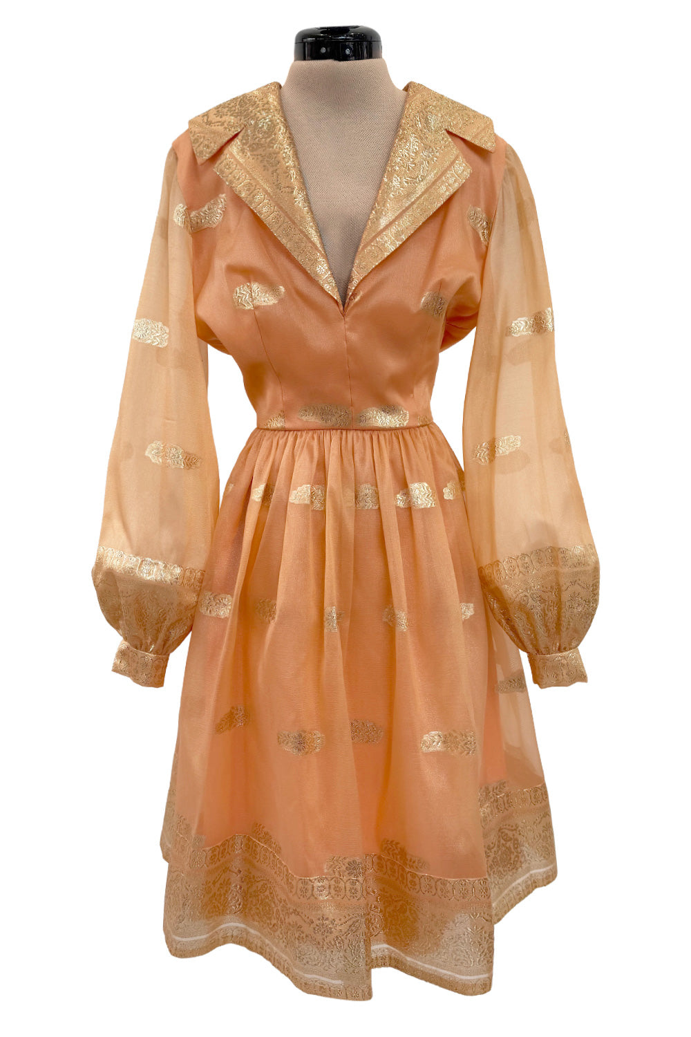 slim fit dress slacks Prettiest 1960s Oscar De La Renta Peach Iridescent Silk Organza Dress –  Shrimpton Couture