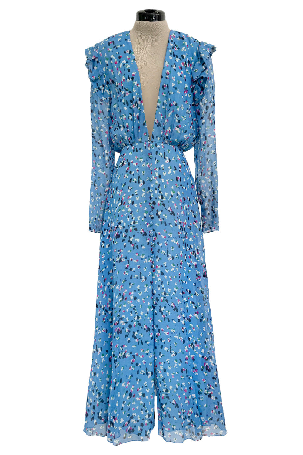Resort 2018 Carolina Herrera Runway Look One Sample Floral Silk Chiffo   Shrimpton Couture