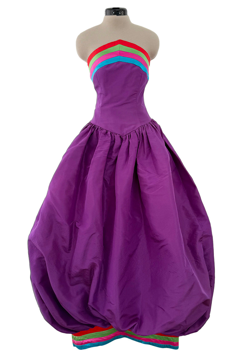 Fall 1982 Valentino by the Original Mr Valentino Purple Silk Strapless – Shrimpton Couture