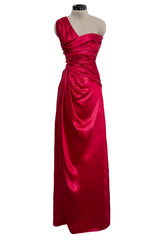 Prettiest Pre-Fall 2010 Valentino by Maria Grazia Chiuri & Pierpaolo Piccioli Red One Shoulder Silk Dress