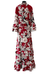 Prettiest 2016 Valentino by Maria Grazia Chiuri & Pierpaolo Piccioli Printed Red Silk Dress