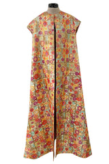 Amazing 1960s Arnold Scaasi Couture Gold Metallic Vest / Sleeveless Evening Coat
