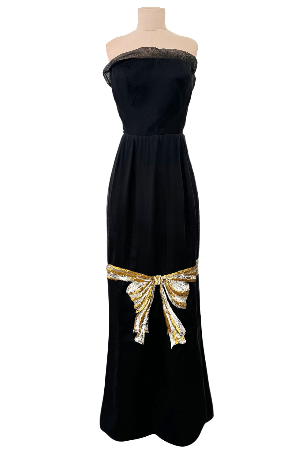 Spring 1979 Givenchy Haute Couture Runway Black Silk Chiffon Strapless – Shrimpton Couture