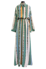 Chic Spring 2018 Emilio Pucci Runway Look 26 & Ad Campaign Printed Stripe & Dot Silk Dress or Cover Up