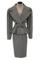 Fabulous Spring 1984 Emanuel Ungaro Haute Couture Runway B&W Check Suit