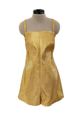 Amazing 1950s Elizabeth Arden Old Hollywood Metallic Gold Playsuit Jumpsuit