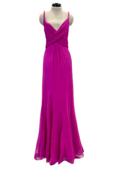 Cruise 2010 Christian Dior by John Galliano Pink Silk Chiffon Crossed Over Bodice Dress