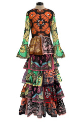 Iconic Spring 2015 Valentino Printed Tiered Runway Dress by Maria Grazia Chiuri & Pier Paolo Piccioli