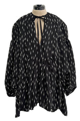 Documented Fall 2017 Rosie Assoulin Runway Black & White Wool & Silk Swash Buckler Top