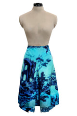 Prettiest Fall 2004 Prada Blue Version of the Runway & Ad Campaign Skirt w Gathered Bottom