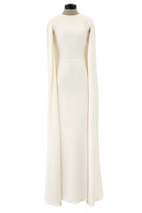 Resort 2015 Look 78 Valentino by Pierpaolo & Piccioli & Maria Grazia Chiuri Ivory Caped Sleeve Silk Dress