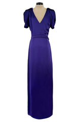 Pre-Fall 2011 Christian Dior by John Galliano Purple Silk Satin Open Back Sample Showroom Dress